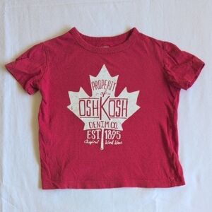 oshkosh b'gosh originals red maple leaf graphic cotton t-shirt 2T toddler boys